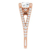 Cubic Zirconia Engagement Ring- The Addison (Customizable Cathedral-raised Cushion Cut Center with Exquisite Accented Split-band)