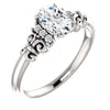 10K White Gold Customizable 7-stone Oval Cut Design with Vertical Round-Channel Accents