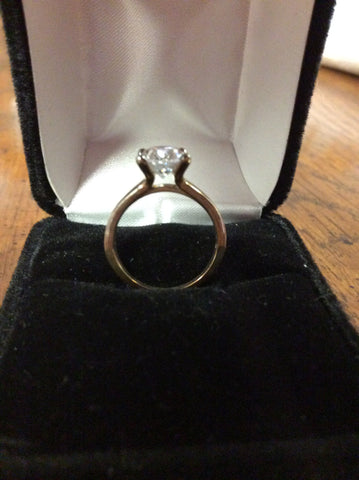 Cubic Zirconia Engagement Ring-*Clearance* The Kathleen (2.50 Carat Oval Cut Solitaire in Sterling Silver)