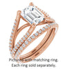 Cubic Zirconia Engagement Ring- The Addison (Customizable Cathedral-raised Emerald Cut Center with Exquisite Accented Split-band)