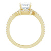 Cubic Zirconia Engagement Ring- The Essence (Customizable Artisan Emerald Cut Design with Thin, Accented Bypass Band)