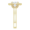 Cubic Zirconia Engagement Ring- The Carina Mixe (Customizable 3x Halo-Enhanced 3-stone Style with Oval Cut Center and Round Cut Accents)