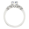 Cubic Zirconia Engagement Ring- The Lark (Customizable 7-stone Cushion Cut Design with Vertical Round-Channel Accents)