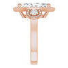 Cubic Zirconia Engagement Ring- The Carina Mixe (Customizable 3x Halo-Enhanced 3-stone Style with Marquise Cut Center and Round Cut Accents)