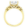 Cubic Zirconia Engagement Ring- The Lark (Customizable 7-stone Princess/Square Cut Design with Vertical Round-Channel Accents)