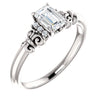 10K White Gold Customizable 7-stone Emerald/Radiant Cut Design with Vertical Round-Channel Accents