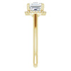Cubic Zirconia Engagement Ring- The Honesty (Customizable Cathedral-Halo Asscher Cut Style featuring Sculptural Trellis)