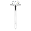 Cubic Zirconia Engagement Ring- The Honesty (Customizable Cathedral-Halo Round Cut Style featuring Sculptural Trellis)