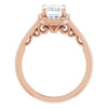 Cubic Zirconia Engagement Ring- The Honesty (Customizable Cathedral-Halo Radiant Cut Style featuring Sculptural Trellis)
