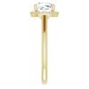 Cubic Zirconia Engagement Ring- The Honesty (Customizable Cathedral-Halo Cushion Cut Style featuring Sculptural Trellis)