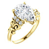 10K Yellow Gold Customizable 7-stone Pear Cut Design with Vertical Round-Channel Accents