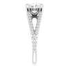 Cubic Zirconia Engagement Ring- The Addison (Customizable Cathedral-raised Oval Cut Center with Exquisite Accented Split-band)