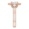 Cubic Zirconia Engagement Ring- The Carina Mixe (Customizable 3x Halo-Enhanced 3-stone Style with Oval Cut Center and Round Cut Accents)