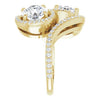 Cubic Zirconia Engagement Ring- The Anushka (Customizable Double Round Cut 2-Stone Style Enhanced with Accented Artisan Bypass Band)