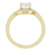 Cubic Zirconia Engagement Ring- The Essence (Customizable Artisan Oval Cut Design with Thin, Accented Bypass Band)
