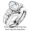 Cubic Zirconia Engagement Ring- The Astrid (Customizable Bezel-set Oval Cut Design with Quad Horizontal Band Sleeves of Baguette Accents)