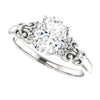 Cubic Zirconia Engagement Ring- The Lark (Customizable 7-stone Oval Cut Design with Vertical Round-Channel Accents)