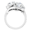 Cubic Zirconia Engagement Ring- The Anushka (Customizable Double Round Cut 2-Stone Style Enhanced with Accented Artisan Bypass Band)