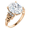 10K Rose Gold Customizable 7-stone Oval Cut Design with Vertical Round-Channel Accents