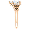 Cubic Zirconia Engagement Ring- The Lark (Customizable 7-stone Pear Cut Design with Vertical Round-Channel Accents)
