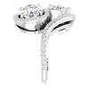 Cubic Zirconia Engagement Ring- The Anushka (Customizable Double Round Cut 2-Stone Style Enhanced with Accented Artisan Bypass Band)