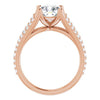 Cubic Zirconia Engagement Ring- The Addison (Customizable Cathedral-raised Cushion Cut Center with Exquisite Accented Split-band)