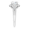 Cubic Zirconia Engagement Ring- The Ashton (Customizable Vintage Cushion Cut Design with Beaded Milgrain and Starburst Semi-Halo)