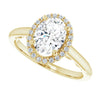 Cubic Zirconia Engagement Ring- The Honesty (Customizable Cathedral-Halo Oval Cut Style featuring Sculptural Trellis)