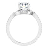 Cubic Zirconia Engagement Ring- The Essence (Customizable Artisan Cushion Cut Design with Thin, Accented Bypass Band)