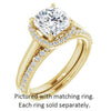 Cubic Zirconia Engagement Ring- The Honesty (Customizable Cathedral-Halo Cushion Cut Style featuring Sculptural Trellis)