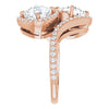 Cubic Zirconia Engagement Ring- The Anushka (Customizable Double Cushion Cut 2-Stone Style Enhanced with Accented Artisan Bypass Band)