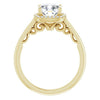Cubic Zirconia Engagement Ring- The Honesty (Customizable Cathedral-Halo Cushion Cut Style featuring Sculptural Trellis)