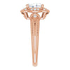 Cubic Zirconia Engagement Ring- The Ashton (Customizable Vintage Oval Cut Design with Beaded Milgrain and Starburst Semi-Halo)