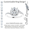 Cubic Zirconia Engagement Ring- The Essence (Customizable Artisan Cushion Cut Design with Thin, Accented Bypass Band)