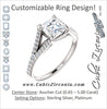 Cubic Zirconia Engagement Ring- The Mailynne (Customizable Asscher Cut Style with Split-Pavé Band)