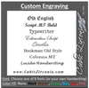 Our Custom Engraving for Rings, Wedding Bands, Cufflinks, Bracelets and More