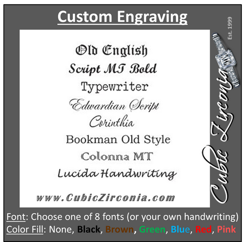 Our Custom Engraving for Rings, Wedding Bands, Cufflinks, Bracelets and More