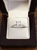 Cubic Zirconia Engagement Ring-*Clearance* The Geraldine Lea (1.50 Carat Cushion Cut with Delicate Pavé Band in 18K White Gold)