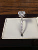 Cubic Zirconia Engagement Ring-*Clearance* The Geraldine Lea (1.50 Carat Cushion Cut with Delicate Pavé Band in 18K White Gold)