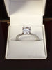Cubic Zirconia Engagement Ring-*Clearance* The Geraldine Lea (1.50 Carat Cushion Cut with Delicate Pavé Band in 18K White Gold)