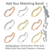 Cubic Zirconia Matching Band, Contour Band (With Stones)