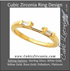 Cubic Zirconia Anniversary Ring Band, Style 108-02 (0.16 TCW Twin Baguettes)