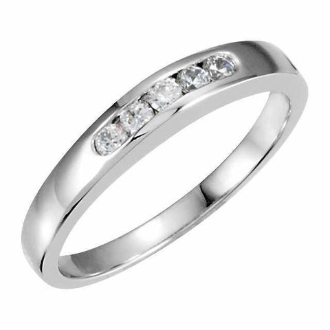 Cubic Zirconia Anniversary Ring Band, Style 120-22 (0.15 TCW Round Channel)