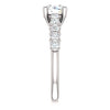 A CZ Wedding Set, Style 03-98 feat The Pamela engagement ring (Customizable with Round Bar Setting)