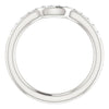 A CZ Wedding Set, Style 03-98 feat The Pamela engagement ring (Customizable with Round Bar Setting)