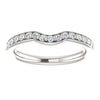 A CZ Wedding Set, Style 03-98 feat The Pamela engagement ring (Customizable with Round Bar Setting)