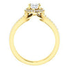 CZ Wedding Set, featuring The Mia Sofia engagement ring (Customizable Cathedral-Halo Oval Cut Style with Wide Split-Pavé Band)