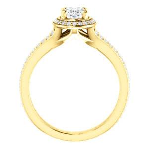 CZ Wedding Set, featuring The Mia Sofia engagement ring (Customizable Cathedral-Halo Oval Cut Style with Wide Split-Pavé Band)