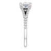 Cubic Zirconia Engagement Ring- The Mailynne (Customizable Asscher Cut Style with Split-Pavé Band)