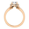 CZ Wedding Set, featuring The Mia Sofia engagement ring (Customizable Cathedral-Halo Cushion Cut Style with Wide Split-Pavé Band)